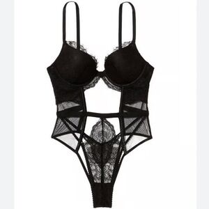 Victoria's Secret Black Lace Bodysuit